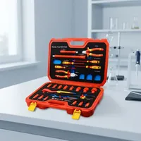 WEIDA Juego de Herramientas de 25 Piezas con Certificación VDE 1000V IEC 60900, Llaves de Trinquete Aisladas de Cr-V, Alicates y Destornilladores WH07325
