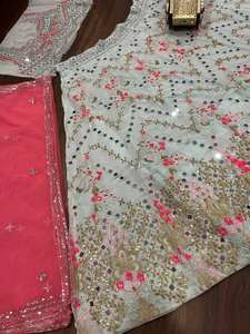 Lehenga Choli de Fiesta para Mujer, Diseño de Alta Calidad, Georgette Sintética con Bordado de Lentejuelas y Espejo, por FabZone - Product Image 2