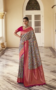 Dernier créateur Soie douce Imprimé numérique Bordure Saree Fab Zone Haute qualité Ethnique Indien Sari Dentelle Travail Adultes Fêtes Spécial - Product Image 2