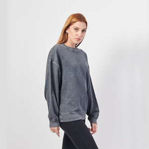 Vente en gros femmes blanc lavage goutte épaule sweat lourd détresse surdimensionné acide Vintage lavage à capuche pour les femmes - Product Image 1