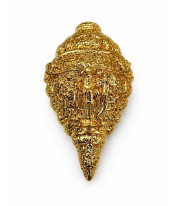 Exclusivo Ram Lala Shankh Recubierto en Oro de 24K, Artículo Decorativo Espiritual para Decoración de Templos, Espacios Devocionales y Regalos Festivos - Product Image 1