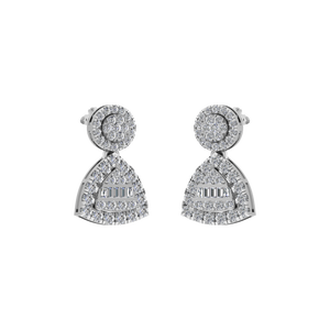 950 Platine Moissanite Dangle Boucles D'oreilles De Luxe De Mariée OEM Conception avec Baguette Coupe Diamant Boucles D'oreilles Style - Product Image 3
