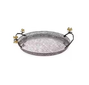 Bandeja decorativa de aluminio para mesa de entrada, organizador de decoración, centro de mesa de exhibición o elegante Opción de regalo de acento moderno para el hogar - Product Image 6