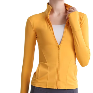 Vêtements de yoga Lulu pour femmes, nouvelle collection automne-hiver 2026, veste à poche zippée haute, hauts de sport, cardigan en tricot, course à pied, fitness - Product Image 1