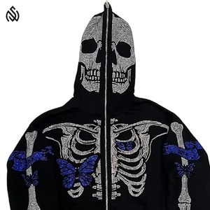 Service OEM Survêtement en strass de coupe régulière, tenue décontractée, sweat à capuche et jogging, survêtement en strass pour hommes - Product Image 6