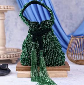 Handmade with Crystal Beads Potli <b>Bags</b> <b>for</b> <b>Wedding</b>, Return Gift, from India - Product Image 1