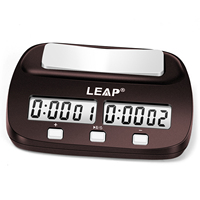 LEAP Horloge d'échecs Minuterie d'échecs numérique professionnelle pour jeux de société Minuterie avec fonction d'alarme Noir (Official Store)