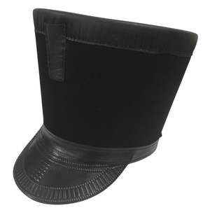 French Napoleonic Shako Helmet Black Color Shako Black Wool Leather <b>Hat</b> Top Reenactment Shako <b>Hat</b> - Product Image 1