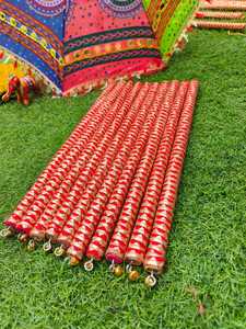 Par de palos especiales Navratri Dandiya a granel, decoración Haldi Mehndi Mata Rani Garba palos grandes de 14 pulgadas para Celebración de Baile Folclórico - Product Image 2