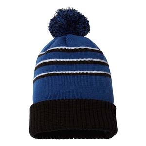 jacquard Unisex Cotton Beanies with <b>POM</b> <b>POM</b> Winter Warm Chunky Knit Cap Yarn Knitted Cuffed Ribbed Letter jacquard beanie - Product Image 6