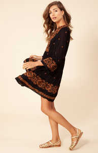 Vestido corto bohemio para mujer, bordado, manga tres cuartos, ropa de ocasión, ropa de mujer - Product Image 2