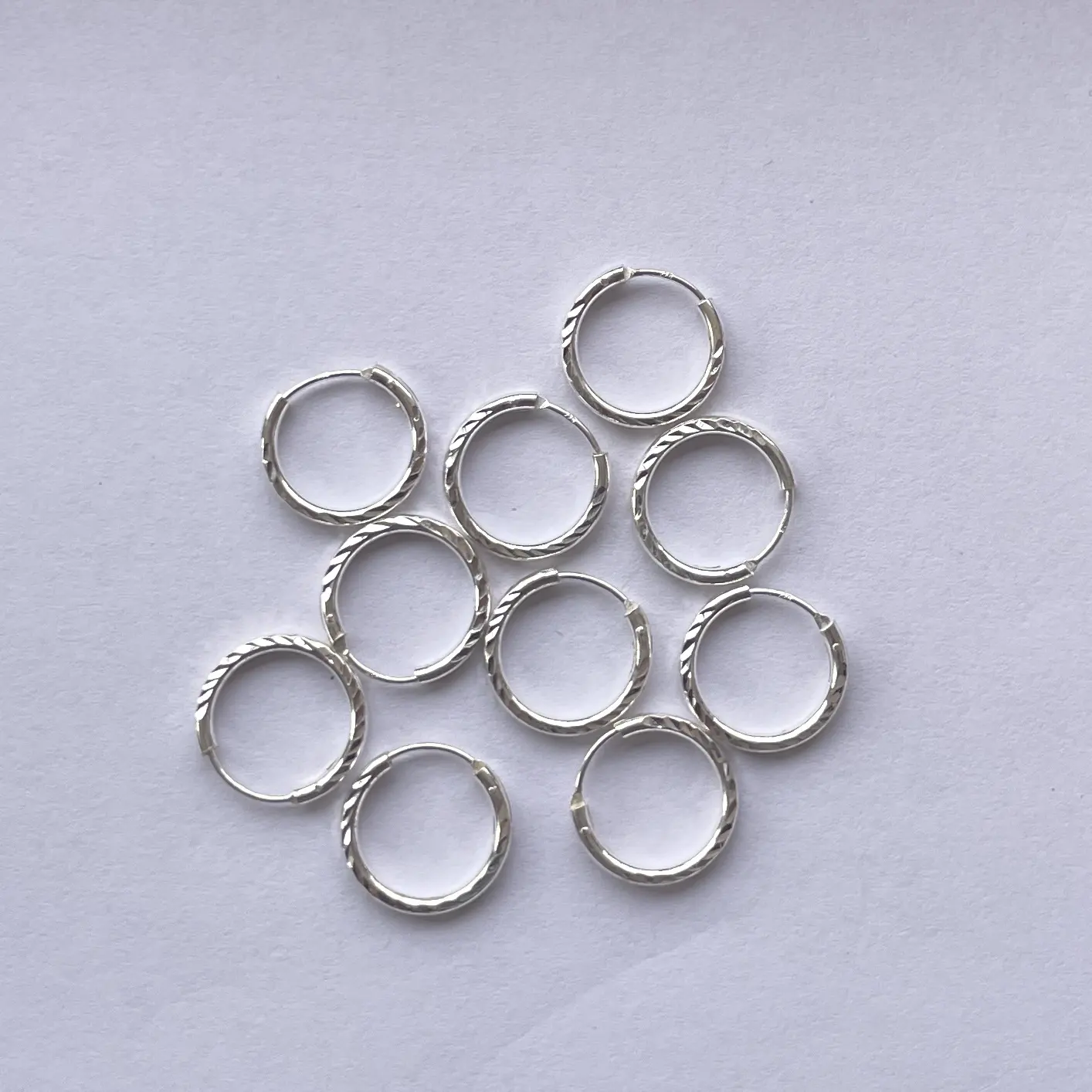 15mm 925 Sterling bạc xoắn xoáy vòng tròn Bali Hoop Bông tai vàng Bông Tai Phát hiện Chunky Trọng lượng nhẹ tinh tế thực sự tự làm