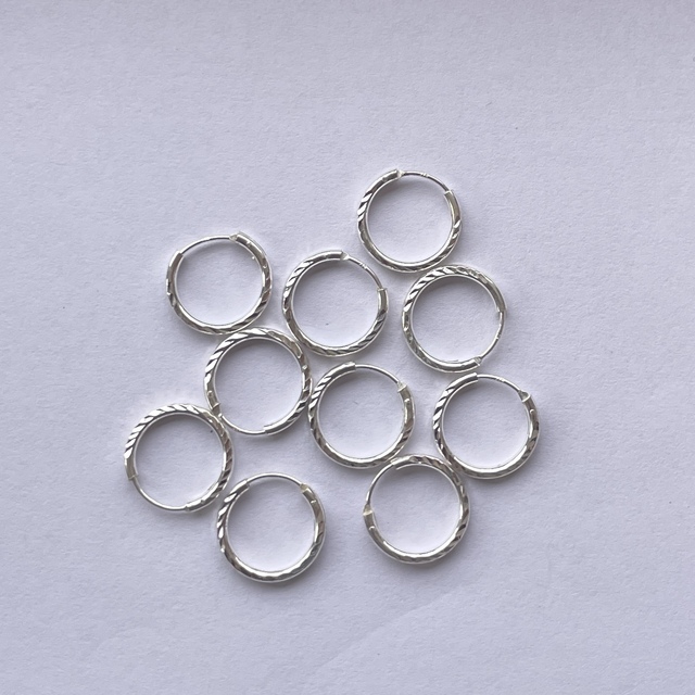 15mm 925 Sterling Silver Twist Swirl Round Circle Bali Hoop Earrings Gold Earring Findings Chunky Light Weight Delicate Real DIY