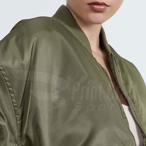 Blouson bombardier bouffant de couleur unie au design unique pour femmes blouson bombardier imperméable et respirant pour femmes - Product Image 5