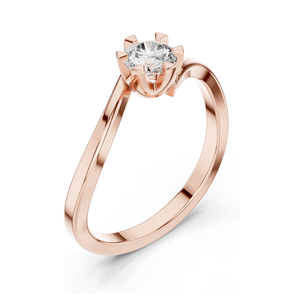 แหวนเพชรทรงกลมเจียระไนแบบบริลเลียนท์สุดหรู 0.33 กะรัต ทอง 18KT, 14KT, 10KT และเงิน 925  ทองชมพู, ทองเหลือง, ทองขาว - Product Image 6