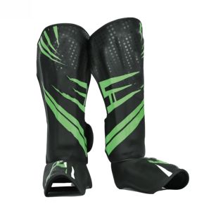 Protège-tibias de sport respirants pour la sécurité 2025 Nouveau design en cuir véritable de haute qualité avec fermeture à crochet et boucle et votre logo - Product Image 3