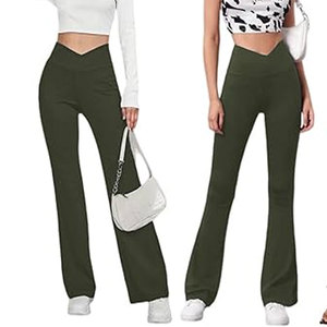 Venta Directa de Fábrica, Pantalones de Mujer de Alta Calidad, Ligeros, Sólidos, de Cintura Alta, Elásticos, de Spandex/Nailon, Ecológicos y de Secado Rápido - Product Image 2