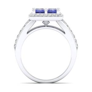 Bague REYES personnalisée en argent sterling 925 avec pierre précieuse tanzanite taille princesse de 1,56 carat et moissanite pour femmes, bijoux fins - Product Image 4