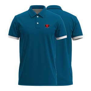 Polo de hombre de 100% algodón al por mayor de secado rápido transpirable estampado personalizado 200g estampado liso de punto posición frontal del logotipo - Product Image 4