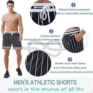 Short de sport pour homme Short athlétique haute performance évacuant l'humidité Gym Running Training Léger Respirant Fit Active - Product Image 4