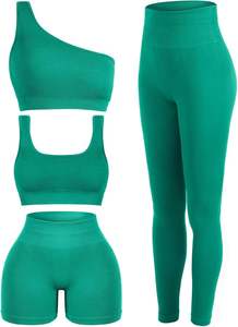 Equipo de Yoga ligero de 3 piezas, Spandex completo/equipo de entrenamiento de nailon alto para Sujetador deportivo de impacto, pantalones cortos de gimnasio, sublimación de talla grande - Product Image 3