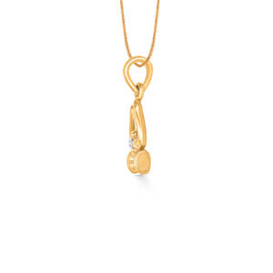 Colgante de Oro Trishul Damru para Mujer, Amuleto Religioso Fino - Product Image 3