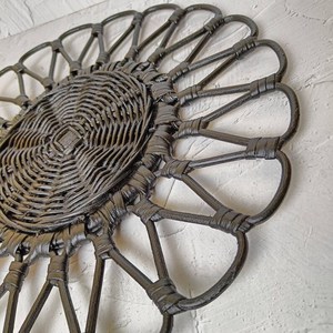 Natural Rattan Flower Placemat Eco-Friendly <b>Disposable</b> <b>Plate</b> Dish for Parties - Product Image 3