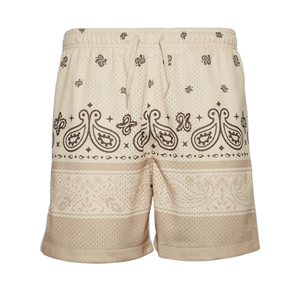 Pantalones Cortos Deportivos de Malla de Poliéster 100% de Doble Capa con Estampado Floral por Sublimación para Hombre, de Alta Calidad, Transpirables, Impermeables y de Secado Rápido para Verano - Product Image 1