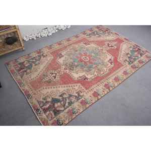 Alfombra turca Vintage, diseño de retazos rojo y azul, área grande, 9x12, Material de lana rectangular, respaldo de látex para entrada, pasillo, sala de estar - Product Image 2