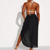 Pareos de moda personalizados al por mayor, pareos hawaianos, ropa de playa de alta calidad, pareos DE LINO DE Color sólido de talla grande para mujer
