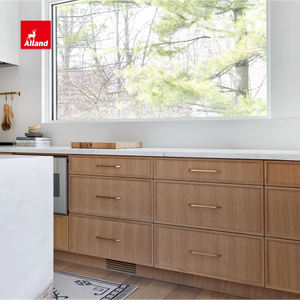 Meubles de cuisine modernes en bois massif, design d'angle, organisateur et rangement d'images, sans cadre, bon marché, par le fabricant Alland - Product Image 1