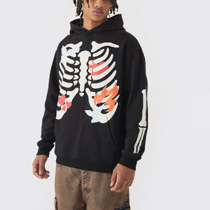 Sweat à capuche surdimensionné à épaules tombantes pour hommes OEM de haute qualité Logo personnalisé 3D Puff imprimé en coton éponge pour l'hiver brodé - Product Image 1