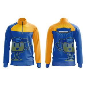 Sublimated Canvas <b>Half</b> <b>Zip</b> <b>Jacket</b> <b>Men's</b> Comfortable Fit Breathable Quick Dry Front Logo for Gym Running - Product Image 4
