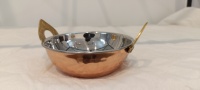 Karahi indien servant intérieur en acier inoxydable extérieur en cuivre