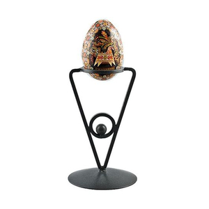 Soporte para huevos de Metal de hierro forjado con círculos, pantalla de Color negro mate muerto con formas geométricas y líneas limpias, tendencia superior - Product Image 2