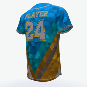 Camiseta de Béisbol Personalizada de Secado Rápido, 100% Poliéster, Cuello en V, Mangas Cortas, Transpirable, Antibacteriana, Talla Grande, Logotipo, Nombre del Jugador - Product Image 4