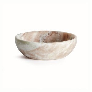 Nuevo Cuenco de Pedestal de Mármol Veteado Hecho a Mano, Cuenco Decorativo de Piedra Natural para Mesa de Comedor, Consola, Estante, Hogar de Lujo - Product Image 3