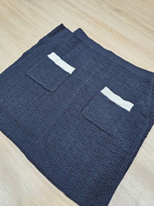 Primavera nuevo suéter Falda plisada de punto de las mujeres de estilo europeo de moda Casual Color puro A-Line alta cintura Falda larga suéter - Product Image 6