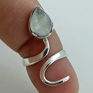 Rainbow Moonstone 925 Sterling Silver Handmade <b>Statement</b> <b>Ring</b> June Birthstone Jewelry Inlay Fine Perfect Gift for Her Birthday - Product Image 2