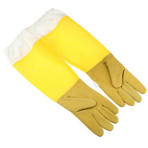 Guantes de Seguridad para Apicultura de Cuero Vacuno Suave Resistentes a Picaduras, Guantes Largos de Lona para Apicultor - Product Image 3