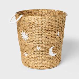 Wholesale Vietnam Manufacturer New Water hyacinth Sustainable Kids Storage <b>Basket</b> Celestial Design Natural Woven Floor <b>Basket</b> - Product Image 1