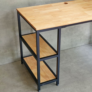 Portable <b>Simple</b> Design Computer <b>Desk</b> with Integrated Shelving Unit Foldable Bookshelf for Office Use Printer Storage-COD68053 - Product Image 6
