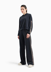 Ensemble de survêtements 2 pièces avec logo personnalisé pour femmes pantalons de jogging empilés survêtement à capuche survêtement mode confortable pour femmes survêtements à épaules tombantes - Product Image 2