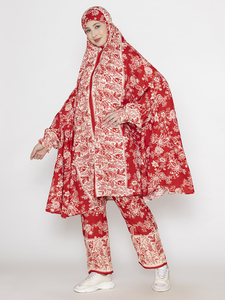 2024 ropa islámica vestido Premium diseño personalizado sólido hijab pavo manga larga cordón rojo conjunto mujeres vestido musulmán al mejor precio - Product Image 2