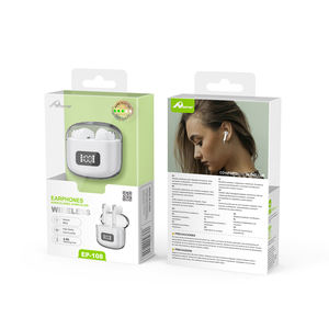 Home Digitalome Écouteurs sans fil Bluetooth blancs EP-108 avec écran numérique pour les sports et les jeux - Product Image 3