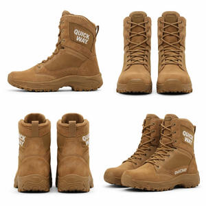 Mens Custom HighTop Suede Leather <b>Boots</b> Lightweight Breathable Desert & Hiking <b>Ankle</b> <b>Boots</b> with <b>Waterproof</b> Side-Zip Coyote Color - Product Image 5