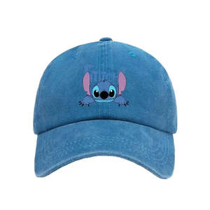 Casquette de baseball unisexe Disney Stitch de haute qualité, 5 panneaux, en sergé, visière incurvée, style ethnique sportif de luxe, motif feuille, léopard, pois - Product Image 3