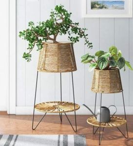 Wholesales Hand Woven Rattan <b>Planter</b> Flower <b>Pot</b> Baskets Home Decoration Wicker Baskets Plant <b>Pots</b> for Indoor Plants Table Decor - Product Image 1