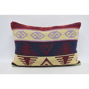 Oreiller en laine rouge 16x24 avec design géométrique traditionnel Literie portable de luxe à motif floral et vintage - Product Image 5