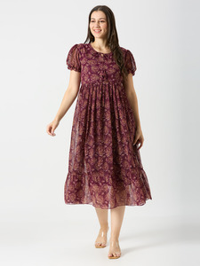 Atractivo vestido de fiesta de moda Georgette impreso largo Maxi vestido compras en línea India a la tarifa más baja - Product Image 5